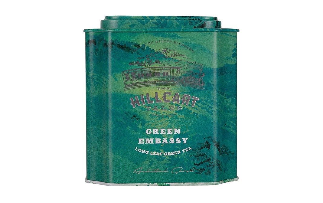Hillcart Tales Green Embassy Long Leaf Green Tea   Tin  150 grams